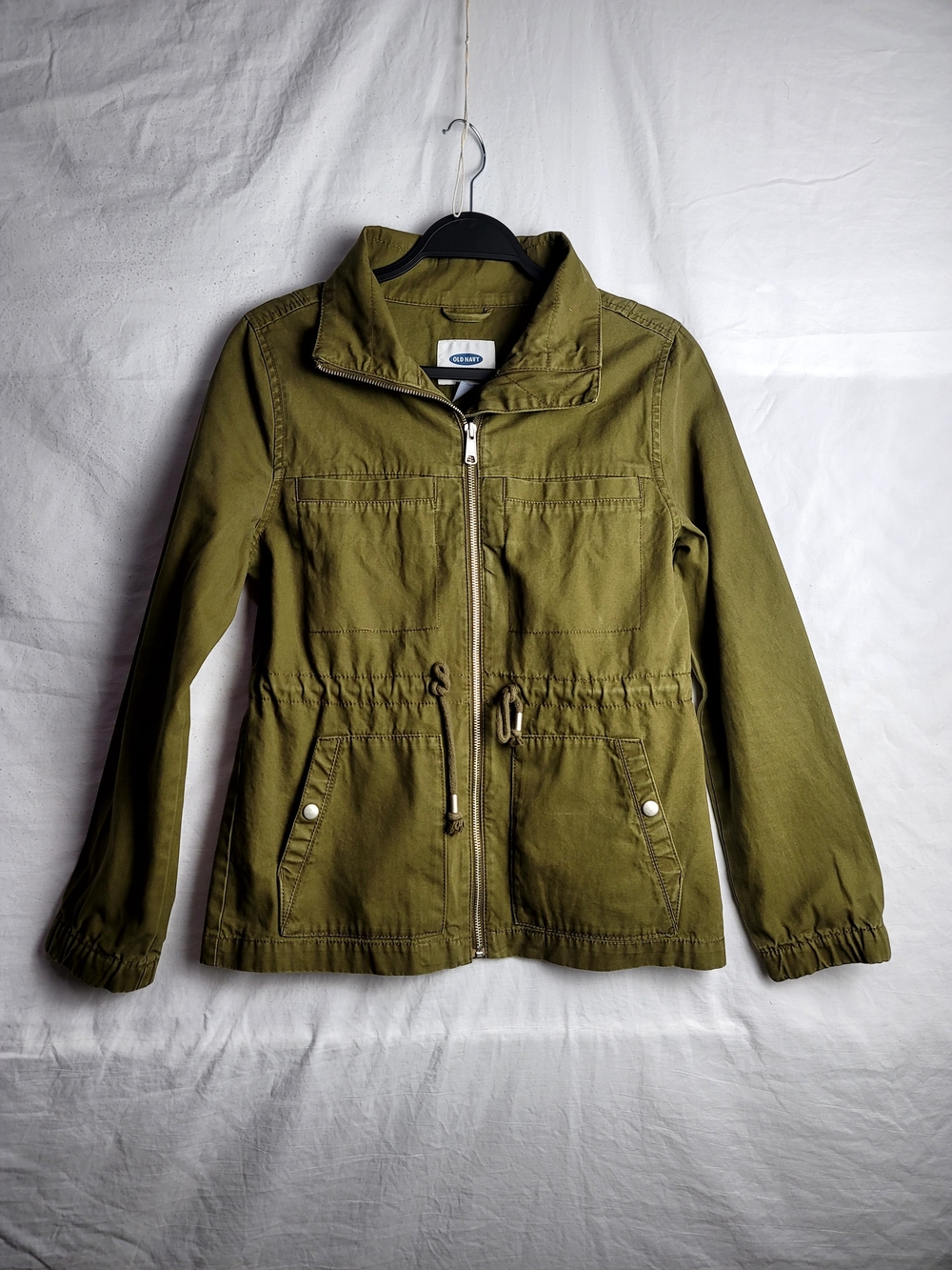 Olive Utility Drawstring Waist Jacket - Old Navy